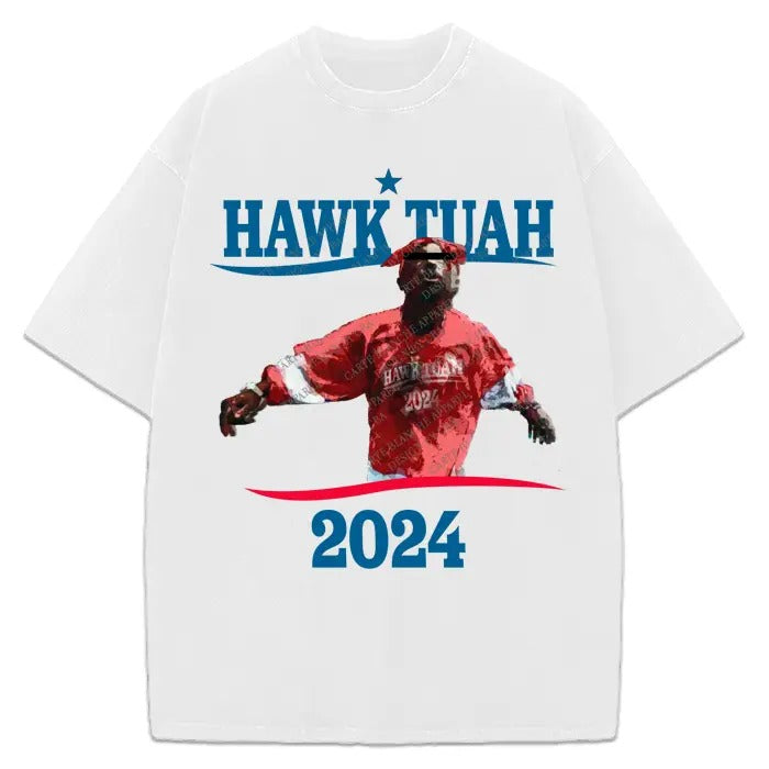 Hawk Tuah Pac T-Shirt 2024 Presidential Campaign Spit On That Thang Unisex Viral T-Shirt