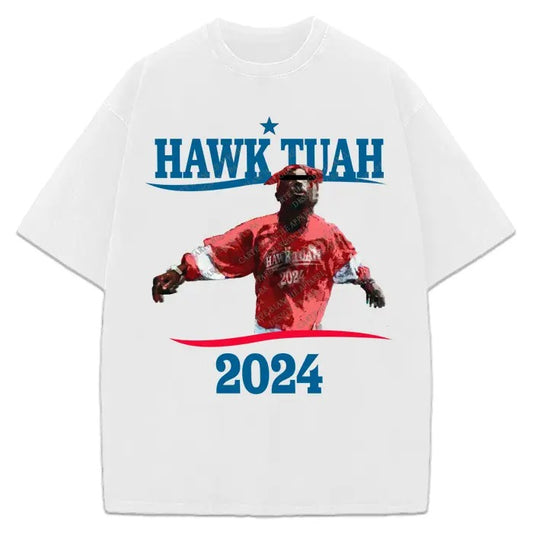 Hawk Tuah Pac T-Shirt 2024 Presidential Campaign Spit On That Thang Unisex Viral T-Shirt