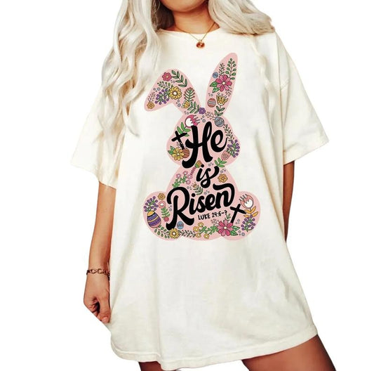 He Is Risen Tee, Funny Matthew 28:6 Shirt, Retro Easter Gift Shirt, Easter Bible Verse, Easter Bunny Shirt, Gifts For Besties Bff, Easter Peeps Shirt, Easter Presents, Short Sleeve Tops Tee Shirt