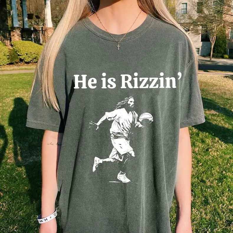 He is Risen Funny Easter, Jesus Playing Basketball, Retro Y2K Christian Faith Religious Png