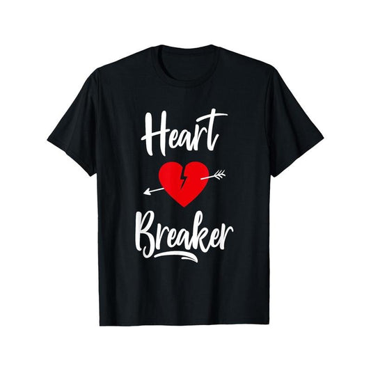 Heart Breaker" Funny Valentine's Day T-Shirt for Men - 100% Cotton, Casual Crewneck Tee with Novelty Graphics, Perfect Gift for Boyfriend or Lover made in usa
