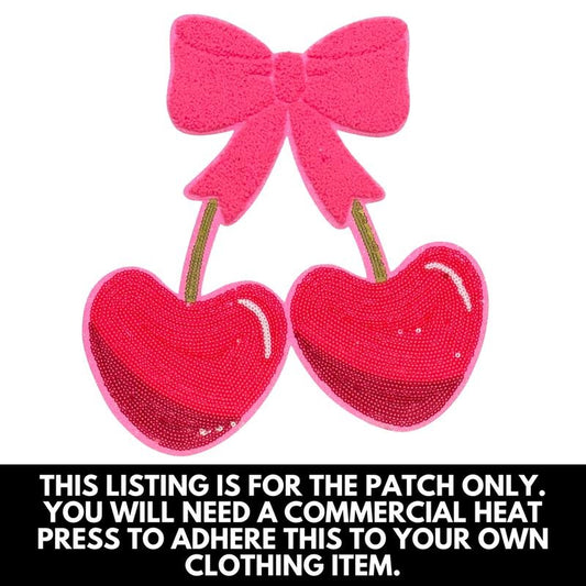 Heart Cherries Sequin Patch - PATCH ONLY
