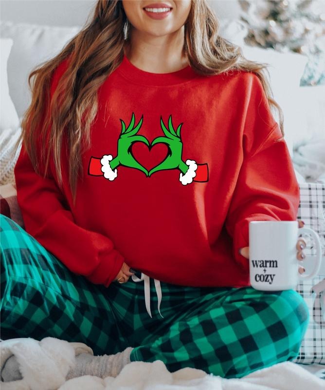 Heart Hands Christmas Sweatshirt, Matching Family Christmas Party, Unisex X-mas Gift Hoodie, Couples Holiday Sweatshirt.
