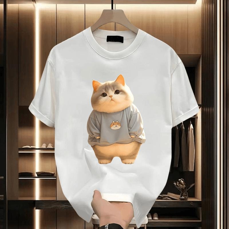 Heavyweight pure cotton short sleeve t-shirt Unisex Summer loose fit versatile couple topstyle{n002}2