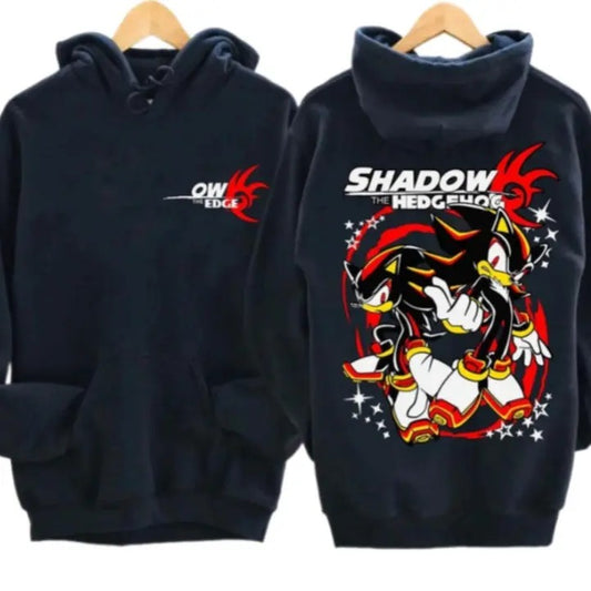 Hedgeh0g Shad0w Anime Hoodie, Anime Vintage Grunge Gothic Metal Graphic Hoodie 2 sided, Japanese Anime Pullover