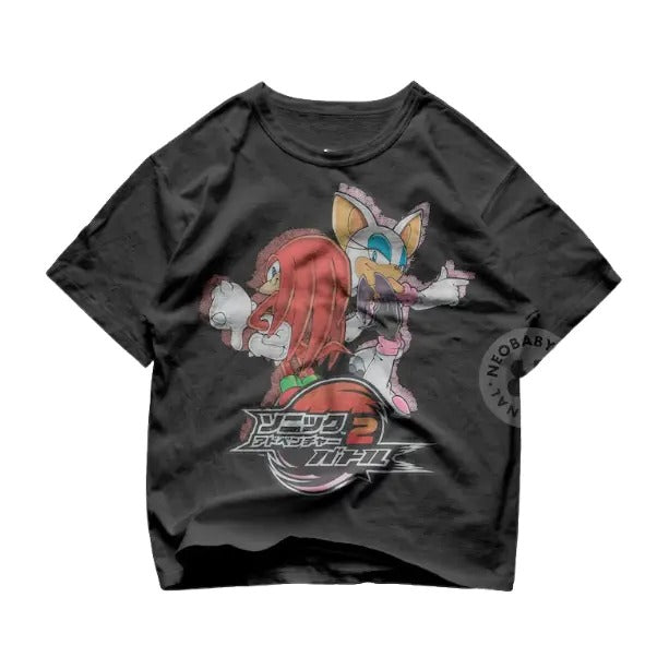 Hedgehog Japanese shirt, Sonic Adventure T-Shirt, Unisex Vintage Graphic Tees Gothic Grunge Y2k Emo Scene Amity Affliction Style Clothes Men Women Streetwear