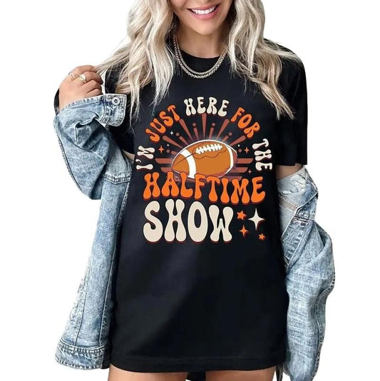Here For The Halftime Show Tshirt, Halftime Show Funny, Football Fan Shirts, Halftime Sunday Shirt, Unisex T-Shirt, Gifts For Football Lover Friend, Short Sleeve Tee Shirt, Gift Ideas For Her, Gifts For Birthday