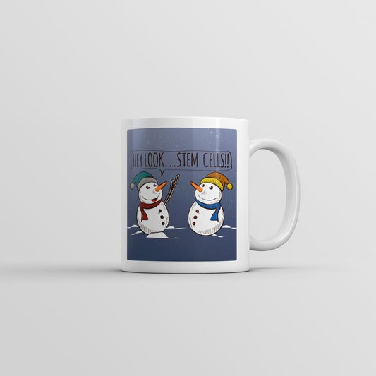 Hey Look Stem Cells Mug Funny Sarcastic Snowman Graphic Coffee Cup-11oz Funny Coffee Mugs Ceramic Printed Drinkware Cup