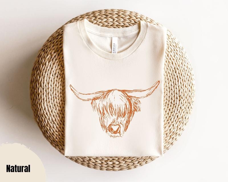 Highland Cow Shirt Country T-shirt Scottish Highland Cow Tshirt Farming Shirt Gifts For Cow Lovers Cowgirl Shirt Western Shirt
