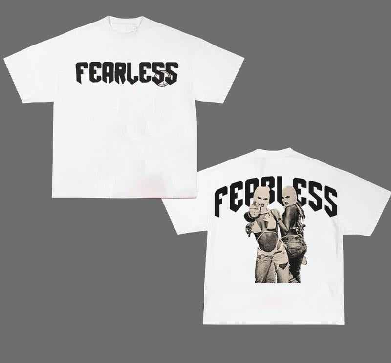 Hip Hop Streetwear Y2k Fashion Vintage Fearless Double Girl Gang T Shirt