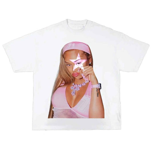 Hip Hop Your Style with Latto Star Pink Cute Tee Top Womenswear Streetwear