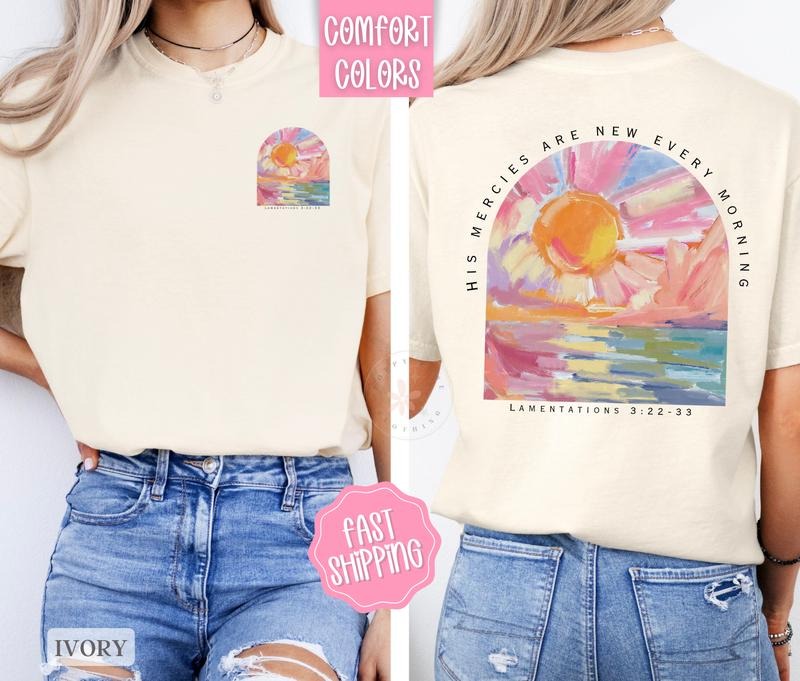 His Mercies Are New Shirt Comfort Colors, God Tshirt, Religious Shirts, Christian Tee