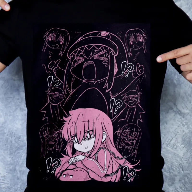 Hitori Gotou Bocchi the Rock T-shirt Yamada,Nijika Ijichi Anime Girl,Graphic Tee Anime Manga Exclusive Anime