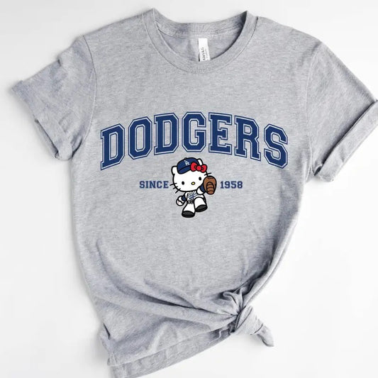 Hk D0dgers Since 1958 Baseball T Shirt, Cute Baseball Fan Apparel, Varsity Blue Baseball Shirt, Game Day Outfit, Sport Lovers Shirt, Unisex T-Shirt, Gifts For Women, Short Sleeve Tee Shirt
