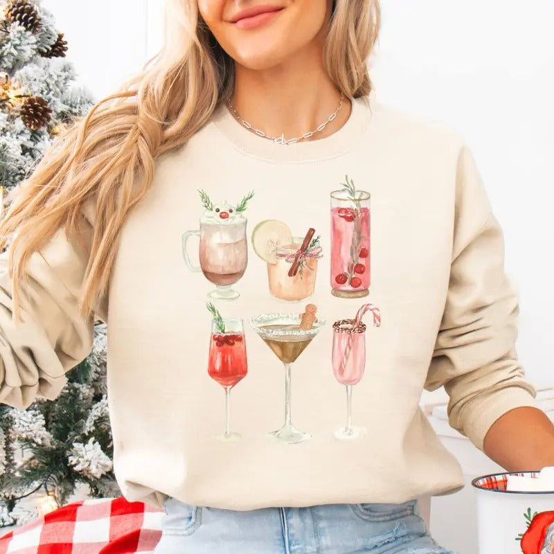 'Holiday Drinks' Crewneck Sweatshirt