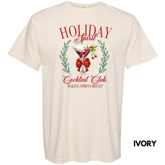 Holiday Spirit Cocktail Club Comfort Colors T-Shirt 'NLB'