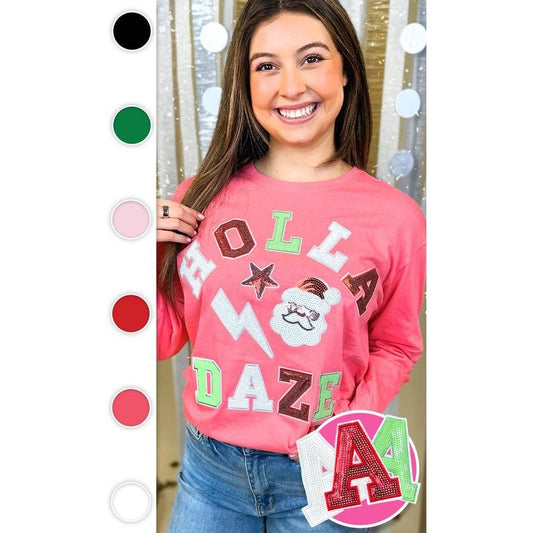 Holla Daze Sequin Graphic Long Sleeve T-Shirt