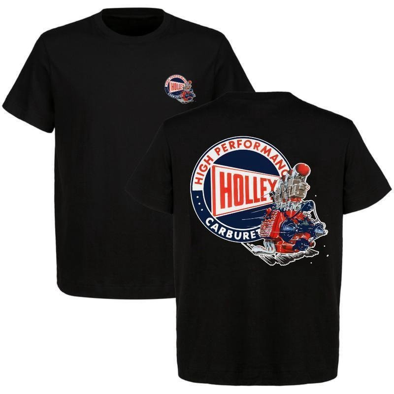 Holley Performance Flathead Retro T-shirt Classic Racing Car Racing Equipment Casual Menswear Top, Menswear Car Parts Short Sleeve