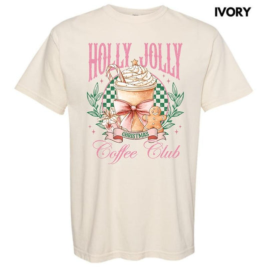 Holly Jolly Coffee Club Comfort Colors T-Shirt 'NLB'