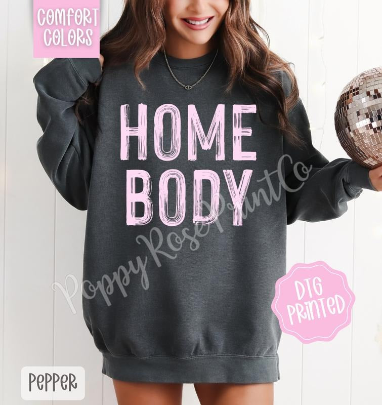 Homebody Comfort Colors Sweatshirt, Trendy Women's Crewneck