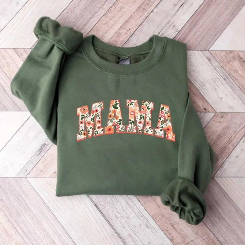 Floral Mama T-shirt/Sweatshirt/Hoodie - Classic Fit, 100% Cotton - Womenswear