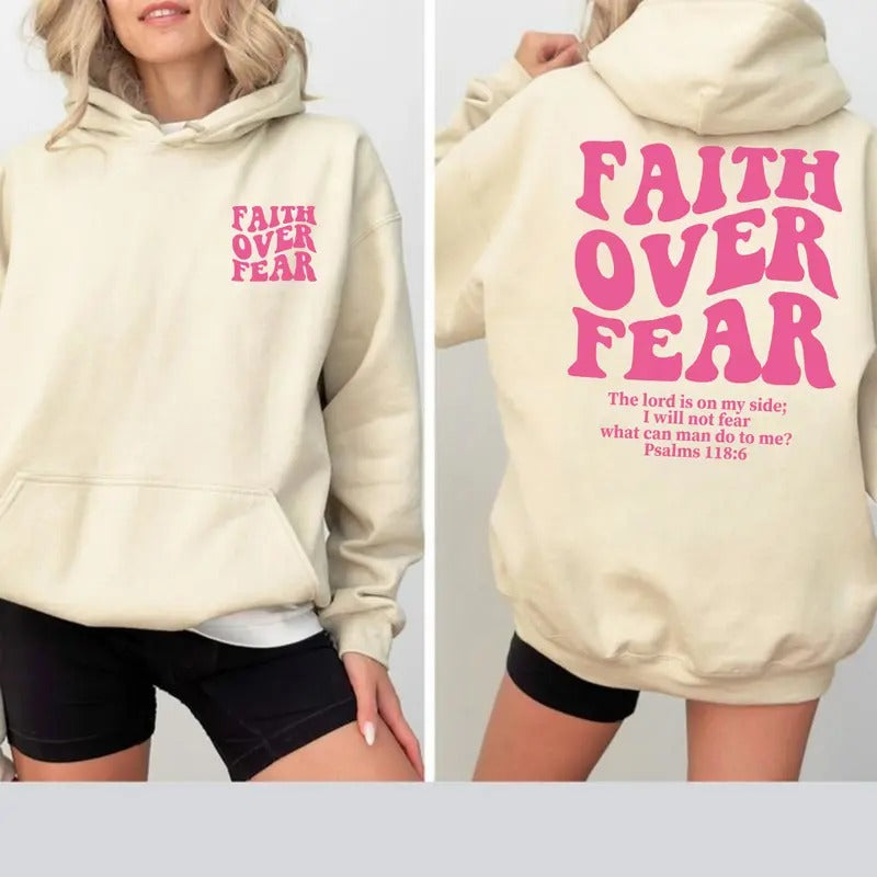 Faith Over Fear Christian T-shirt/Sweatshirt/Hoodie With Bible Verse - Unisex Classic Fit
