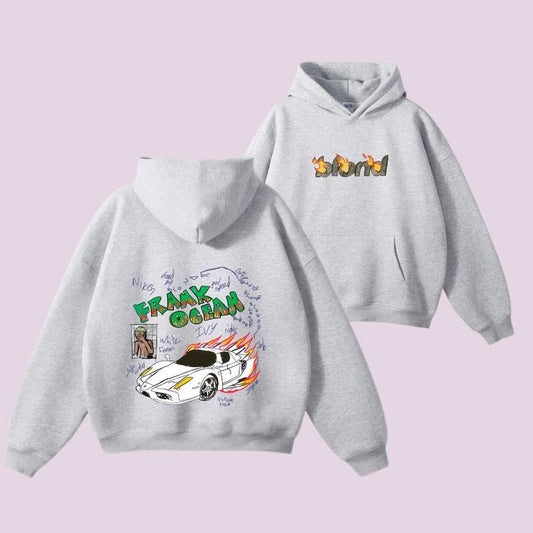 Frank Ocean 2-Sides T-Shirt/Sweatshirt/Hoodie, Blond Ferrari Tee, Hand-Drawn Graphic Shirt, Retro Music Fan Apparel, Hip-Hop Fashion Tee, Exclusive Frank Ocean Merch, Casual Music Wear, Trendy Graphic Tee, Cool Music Shirt, Iconic Album Design Music For F