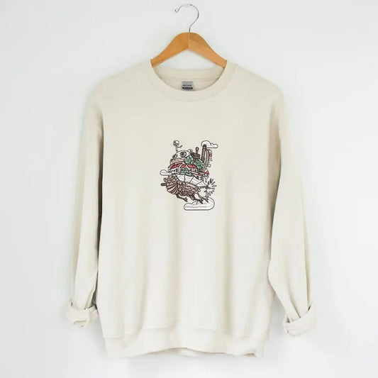 Howls Moving Castle Embroidered Tshirt/Sweatshirt/Hoodie, Calcifer, Howl and Sophie, Miyazaki Hayao Shirt, Studio Ghibli Shirt, Anime Gift