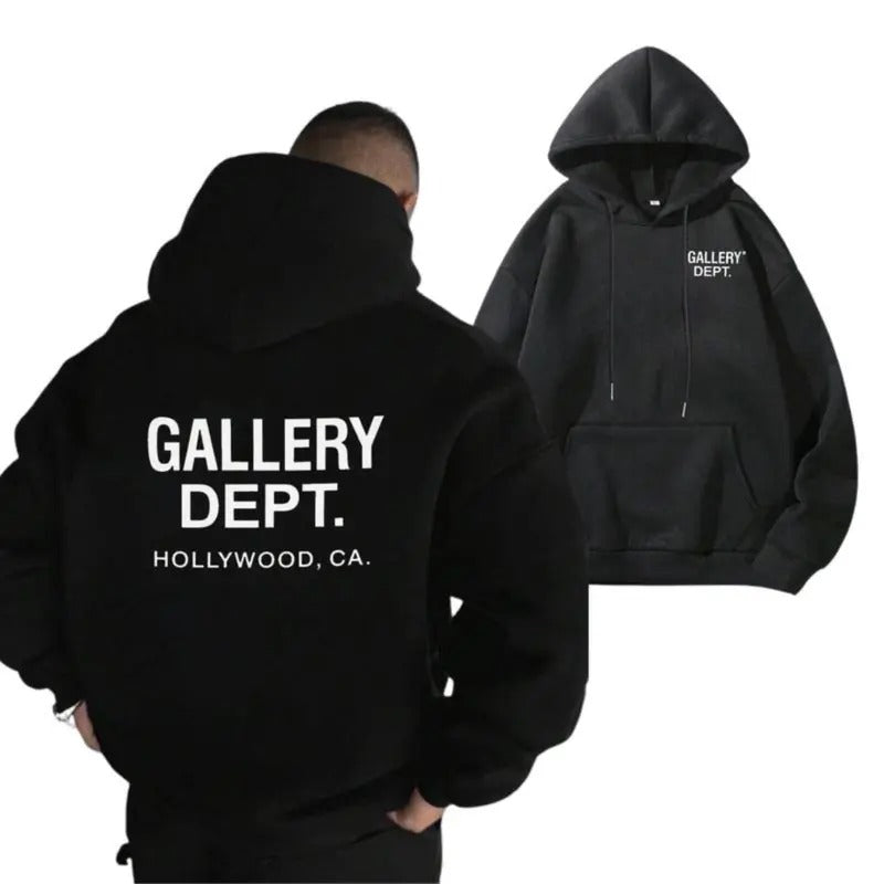 Gallery Dept 2 Sides T-shirt/Hoodie, Classic Letter Print Cotton Fashion For Men And Women, Classic Hoodie
