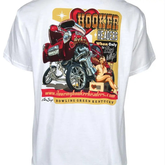 Hooker Willys Classic Car Graphic T-Shirt - Vintage Muscle Car Design, Cotton Casual Crewneck Tee graphic  tees
