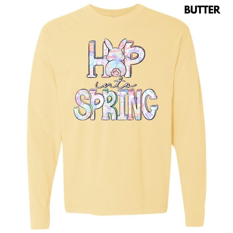 Hop Into Spring Long Sleeve Comfort Colors T-Shirt