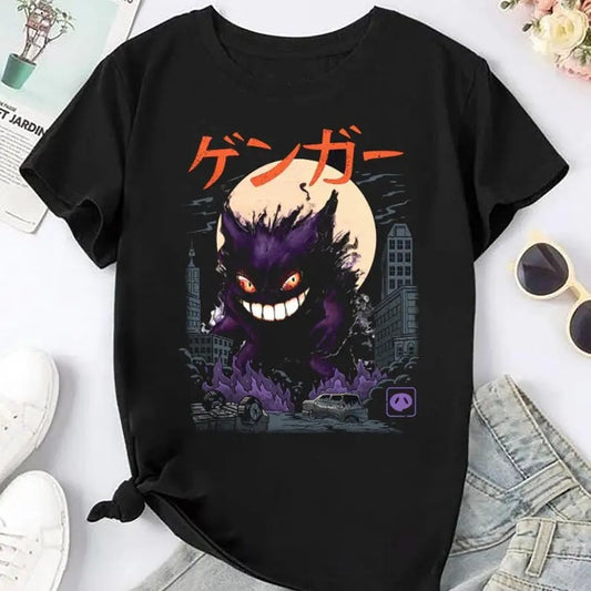 Horror Gengar Pokemon Kaiju T-Shirt, Japanese Monster Gengar Shirt Fan Gifts, Gengar Vintage Shirt, gift for friends, Pokemon Shirt
