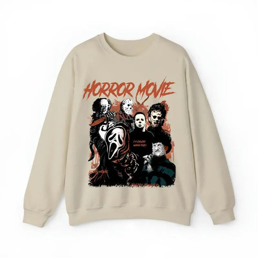 Horror Movie Sweatshirt, Movie Shirt, Retro Halloween Sweatshirt, Horror Movie Character Tee , Halloween Sweatshirt, Halloween Shirt, Unisex Classic Cotton with Graphic Print in All Sizes, For Men, For Women