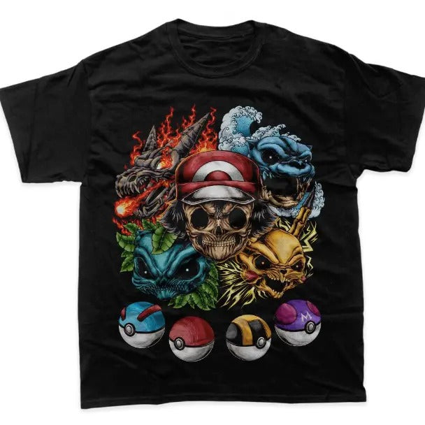 Horror Pokemon Vintage Tee, PKM T-Shirt, Pokemon Graphic Tees, Pokemon Shirt, Unisex Anime Shirt, Menswear Womenswear Streetwear