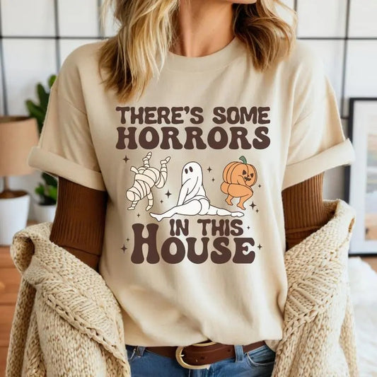 Horrors In This House Short Sleeve T Shirt - Unisex Fit - Retro Tees Gift For Women and Man Unisex T-Shirt Menswear Soft Top Underwear
