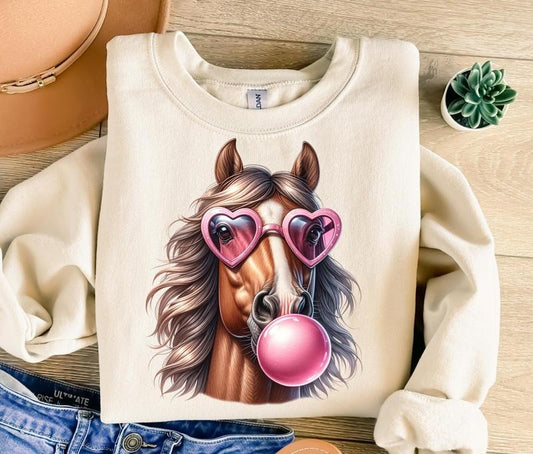 Horse Blowing Bubble Gum Png Horse Png Retro Png Funny Png Trendy Png Sublimation Design T-shirt Design Sweatshirt Png  T-shirt, sweater and Hoodiestyle{n002}3