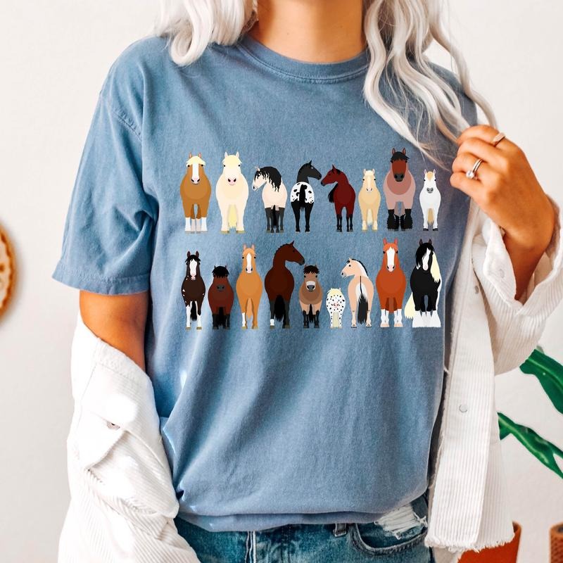Horse Breeds Farm Animal Lover T-Shirtstyle{n002}2
