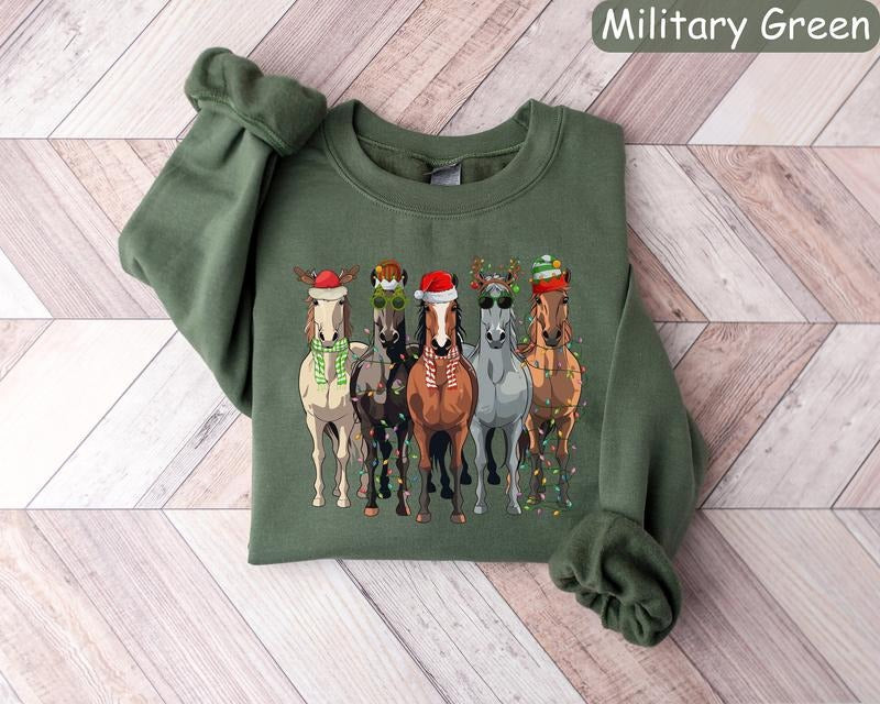 Horse Christmas Sweatshirt, Western Christmas Horse Shirt, Womens Christmas Sweater, Funny Christmas Shirt, Horse Lover Gift,Holiday Sweater
