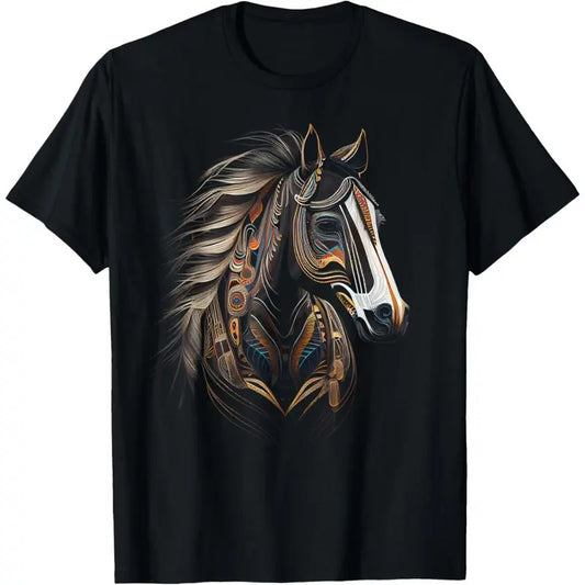 Horse Tribal Abstract Art Native American Graphic T-Shirt made in usa