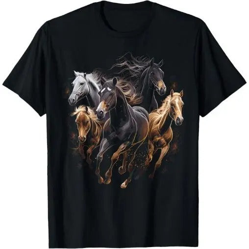 Horses Collage Horse Lover Graphic for Men Women Boys Girls T-Shirt Made in USAstyle{n002}2