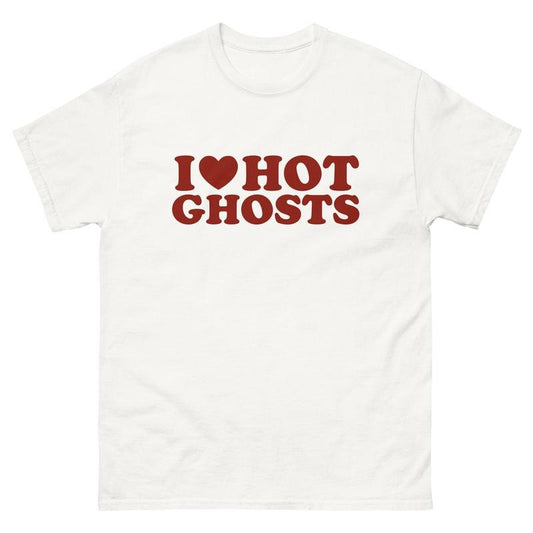 Hot Ghosts Tee, I Heart Hot, I Heart Hot Ghosts, The Terrible Dogfish, I Love Ghosts, I Love Hot Ghosts, Unisex T-Shirt, Gifts For Friends Family, Short Sleeve Tee Shirt, Gift Ideas For Her, Gifts For Birthday