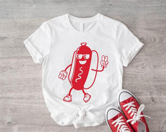 Hotdog Shirt, Unisex Hot Dog Shirt, Food Lover Gift T-Shirt, Foodie Tee, American Hotdog Shirt, Sausage Lover Gift Shirt.