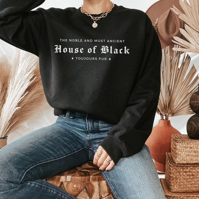 House of Black Sweatshirt Book Sweatshirt Marauders Shirt HP Crewneck Wizard School Shirt Universal Theme Park ATYD Shirt Book Lover Gift