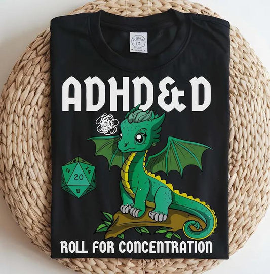 Houses and Humans ADHD&D Shirt, Dungeons and Dragons Gift Tee for Men Women, Vintage Retro 90s Joke D and D T-shirt, Roll For Concerationstyle{n002}2