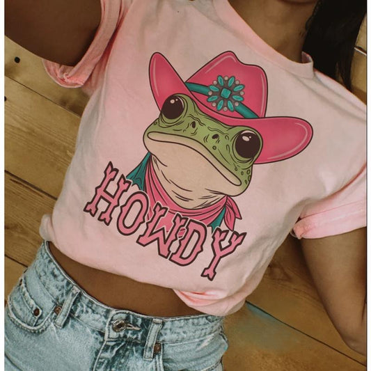 Howdy Cowgirl Frog Sweatshirt, vintage crewneck sweatshirts, western outfit women, cowgirl outfits, western clothing stuff tops, country concert outfits, western style clothes