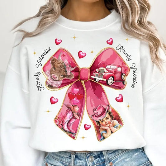 Howdy Valentine Coquette Sweatshirt, Western Valentine Sweatshirt, Cupid Valentines Sweatshirt, Retro Valentine Cupid, Valentines Day