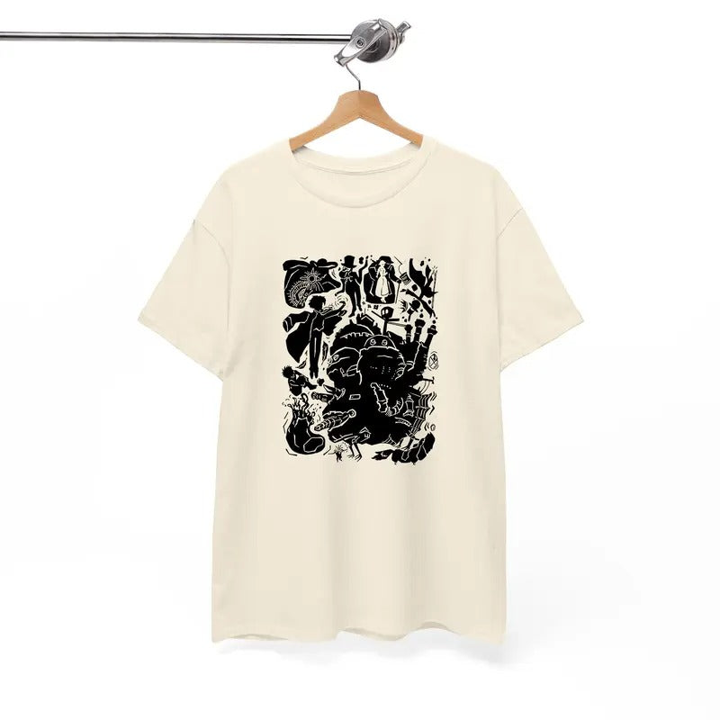 Howl's Moving Castle Shirt, Howl and Sophie Shirt, Anime shirt, Harajuku Clothing Womenswear Crewneck Polyester Sweatshirt Unisex Tops Cottonstyle{n002}4