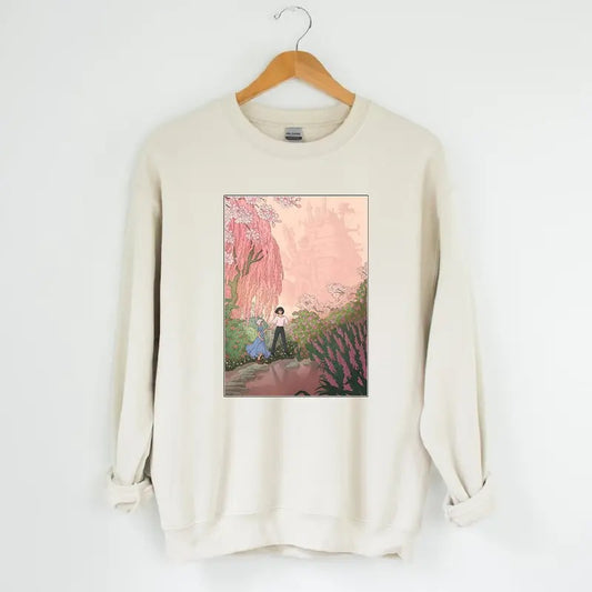 Howl's Moving Castle Sweatshirt, Howl and Sophie Shirt, Anime shirt, Harajuku Clothing Womenswear Crewneck Polyester Sweatshirt Unisex Tops Cotton