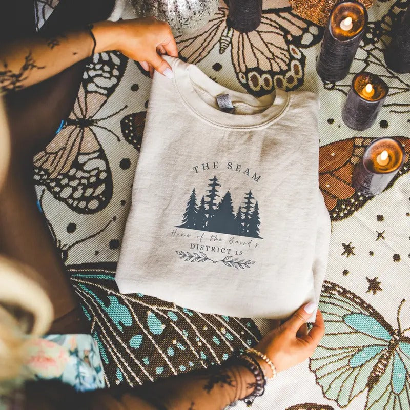 Hunger Games Sweatshirt, The Seam shirt, Bookish Merch, Booktok Hoodie, District 12 Sweatshirt, Gifts for Book Lovers, Bookworm Crewneck