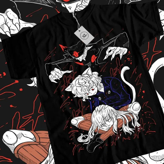 Hunter X Hunter Anime T-Shirt & Sweatshirt, Neferpitou Vs Kite Graphic Tee, Anime Manga Lover Gifts Ball Cotton